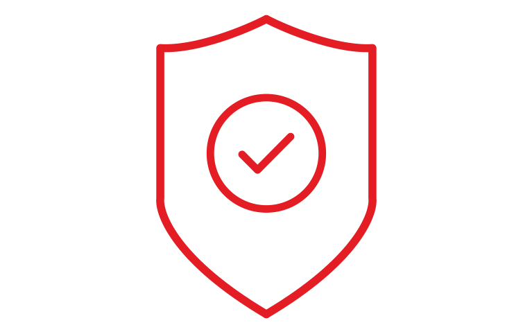 Pictogram of insurance to demonstrate protection.