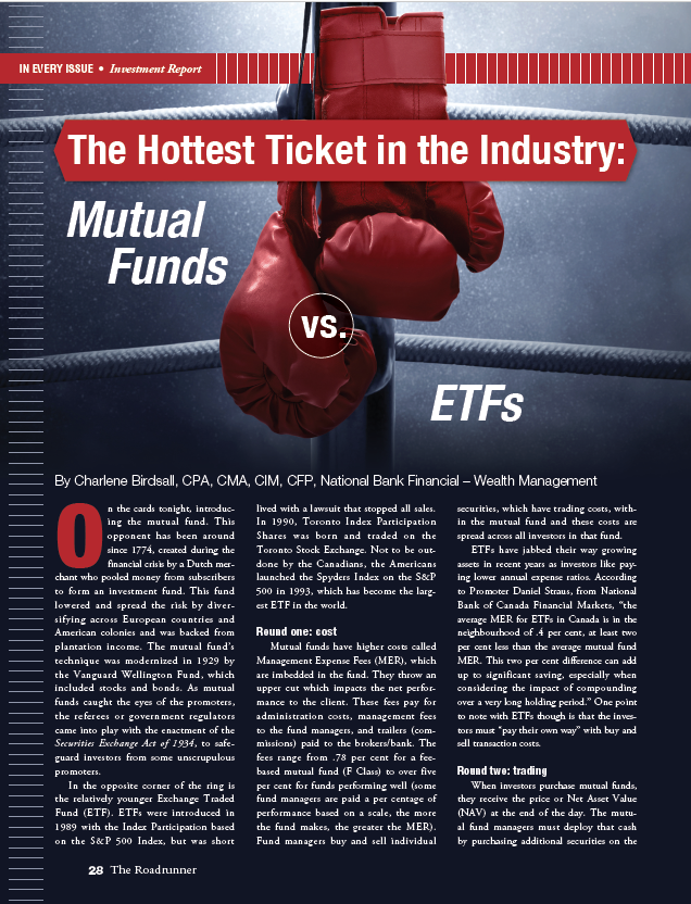 Mutual Funds vs ETFs Article by Charlene Birdsall