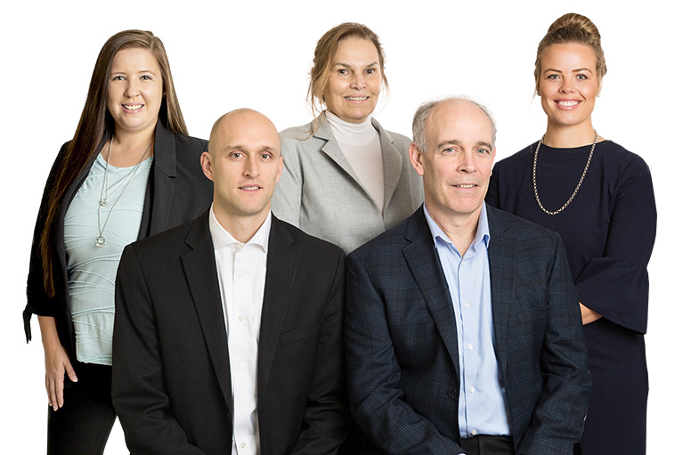 MacDougall Wealth Management Group left to right: Kellsey, Christopher, Cori, Iain, and Samantha.