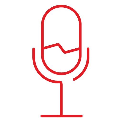 Pictogram of a microphone symbolizing that we listen