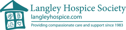 Langley Hospice Society logo. A little green house sits next to the logo.